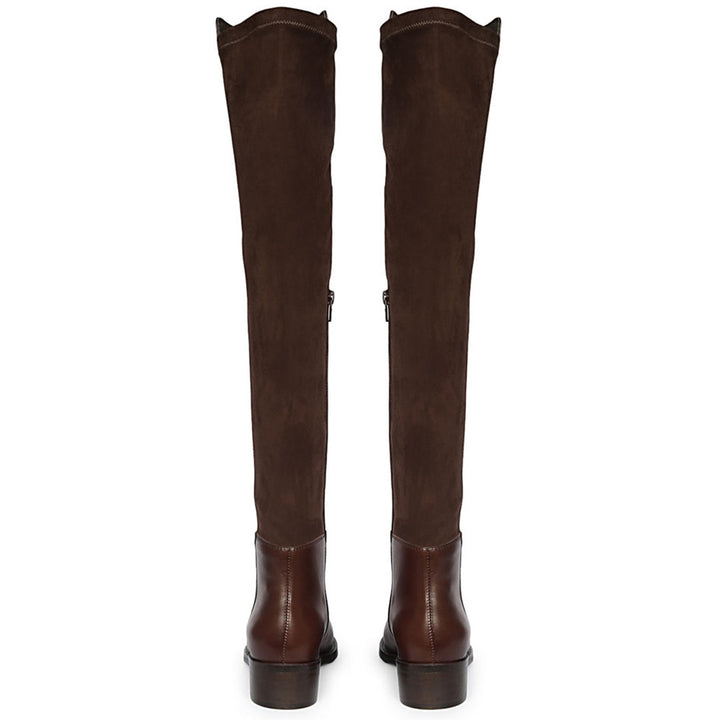Saint Kayleigh Brown Leather Above The Knee Boots