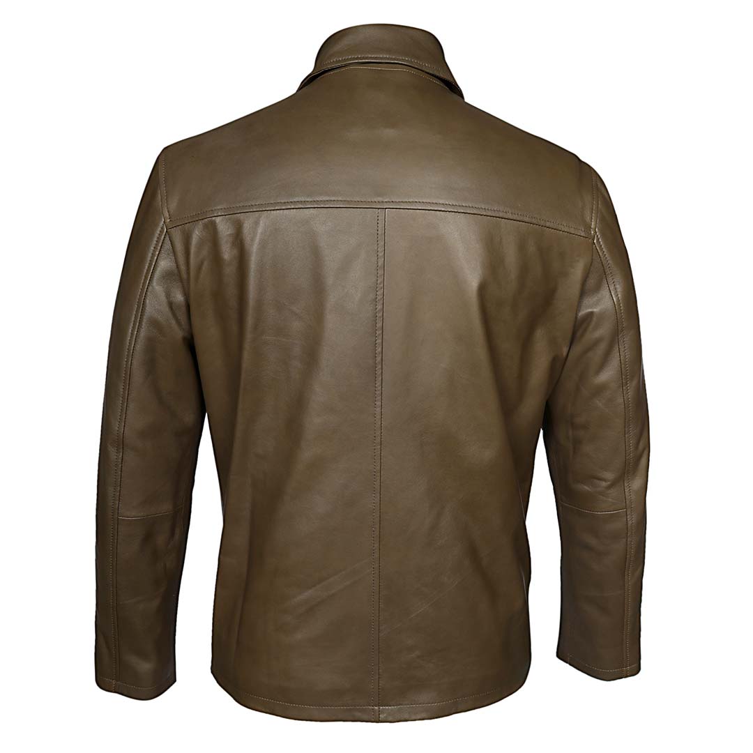Saint Jory Olive Leather Men's Jacket