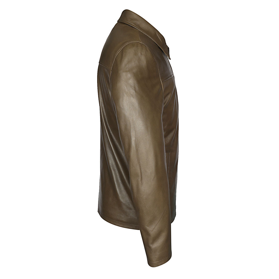 Saint Jory Olive Leather Men's Jacket