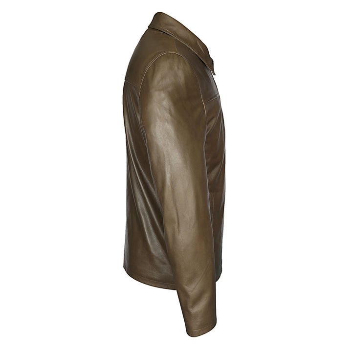 Saint Jory Olive Leather Men's Jacket