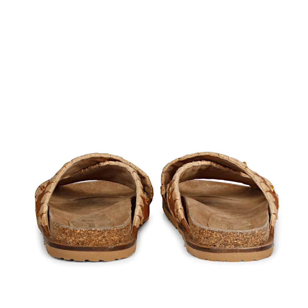 SaintG Womens Brown Leather Sandals.