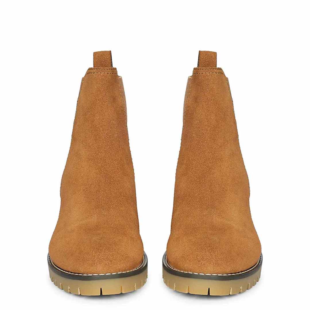 Rosetta Tan Suede Ankle Boots