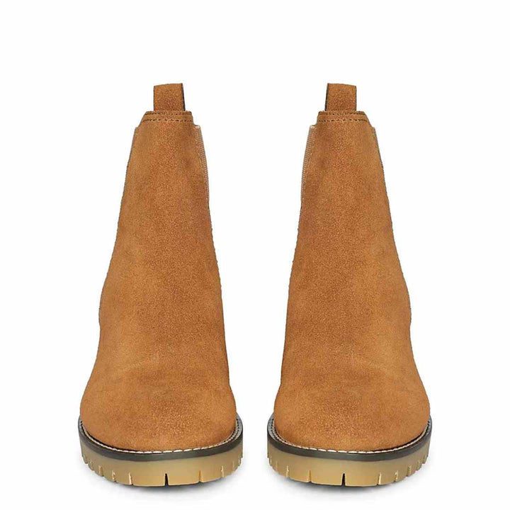 Rosetta Tan Suede Ankle Boots