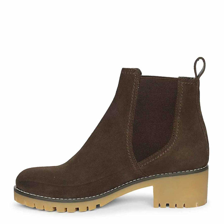 Rosetta Dark Brown Suede Ankle Boots