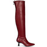 Saint Primrose Maroon Stretch Napa Above The Knee Boots