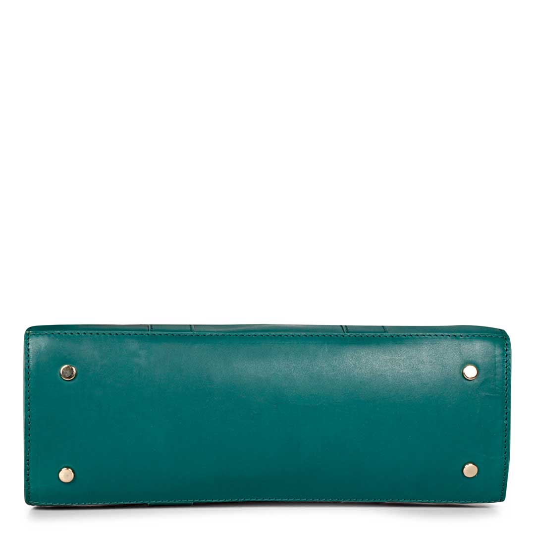 Favore Green Womens  Leather Structured Shoulder Bag