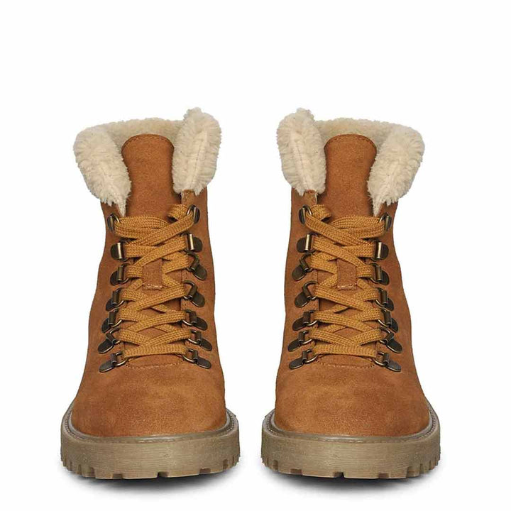 Isola Tan Suede Leather Ankle Boots