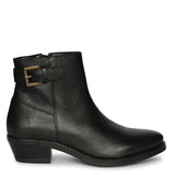 Jaycee Black Leather Ankle Boots