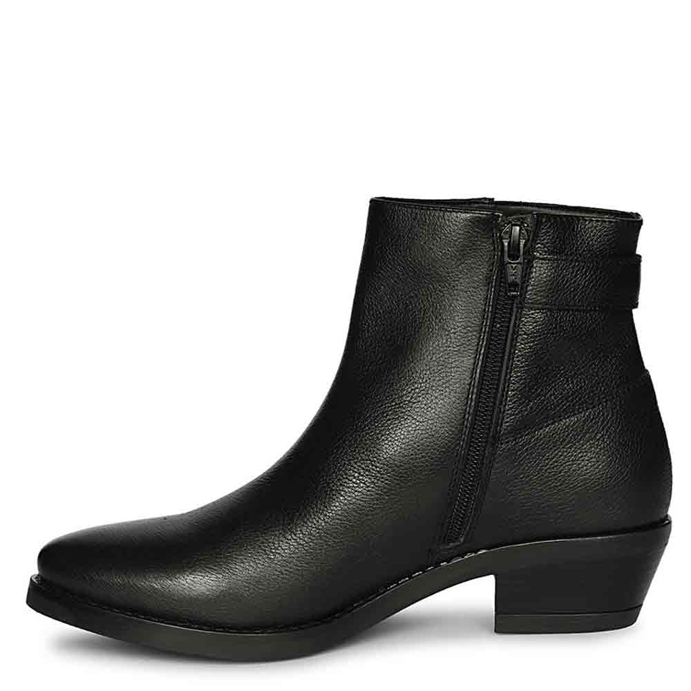 Jaycee Black Leather Ankle Boots