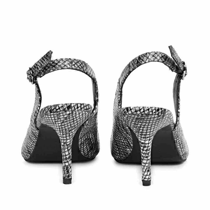 Saint Callie Blue Snake Print Leather Pumps