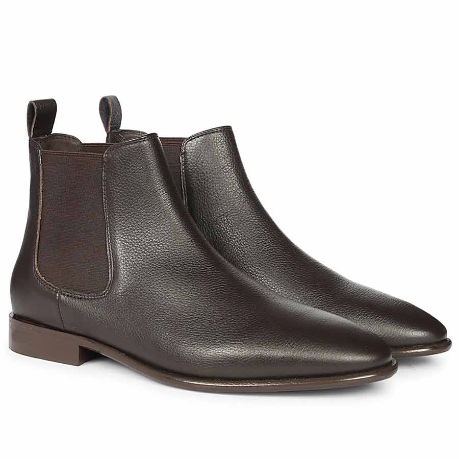 Saint Lucien Brown Leather Chelsea Boots