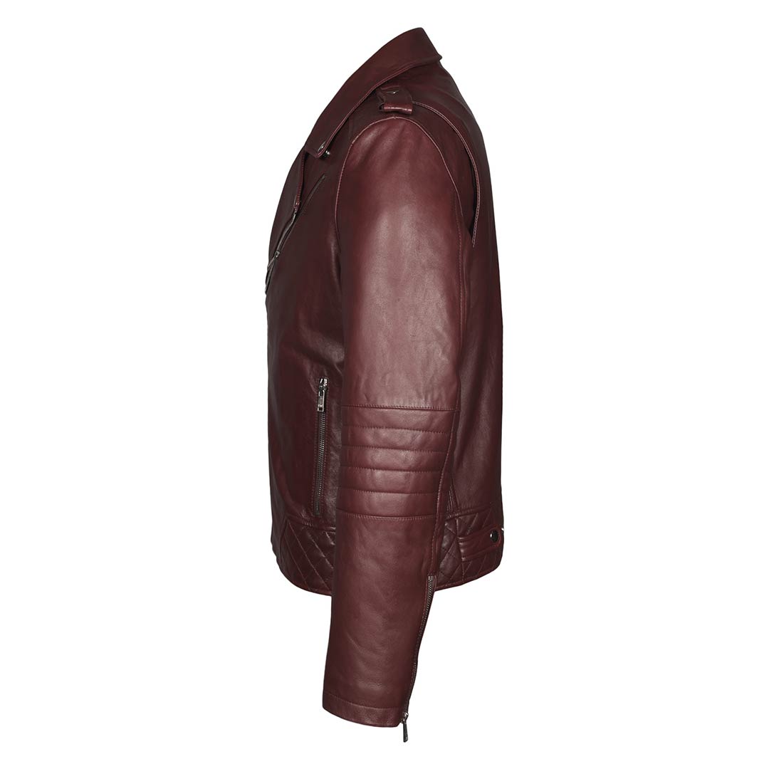 Genuine leather biker jacket men