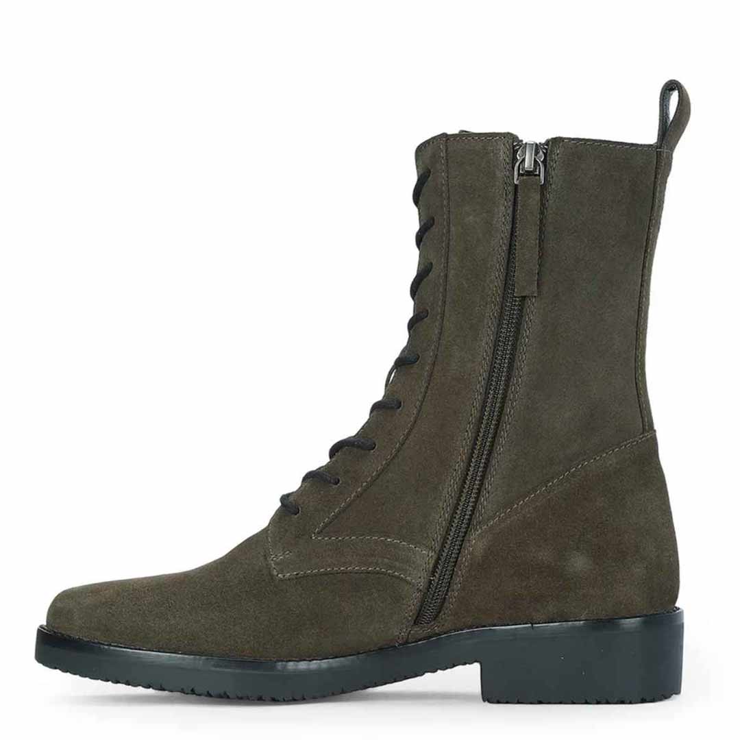 Siena Forest Green Suede Leather Ankle Boots