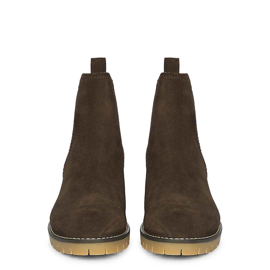 Rosetta Dark Brown Suede Ankle Boots