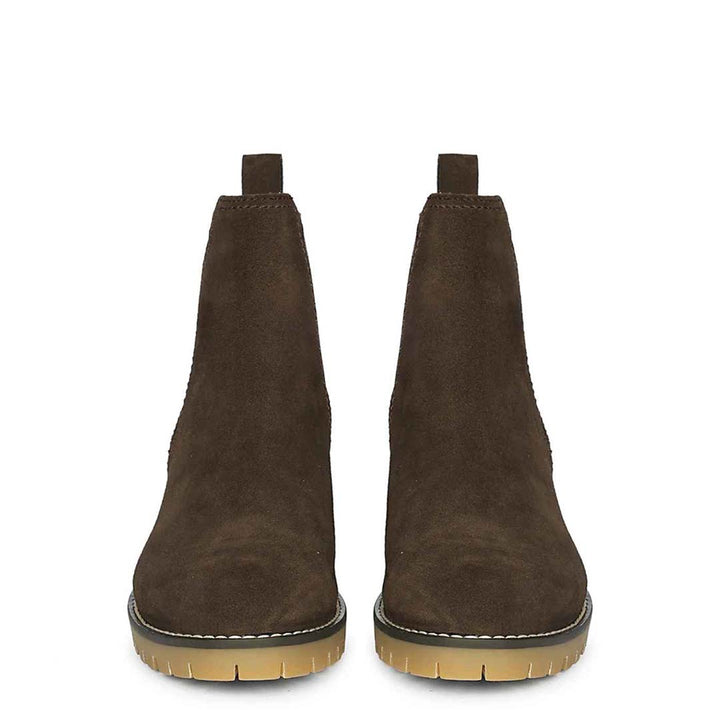 Rosetta Dark Brown Suede Ankle Boots