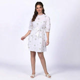 Saint Queenie White Viscose Mini DressDress