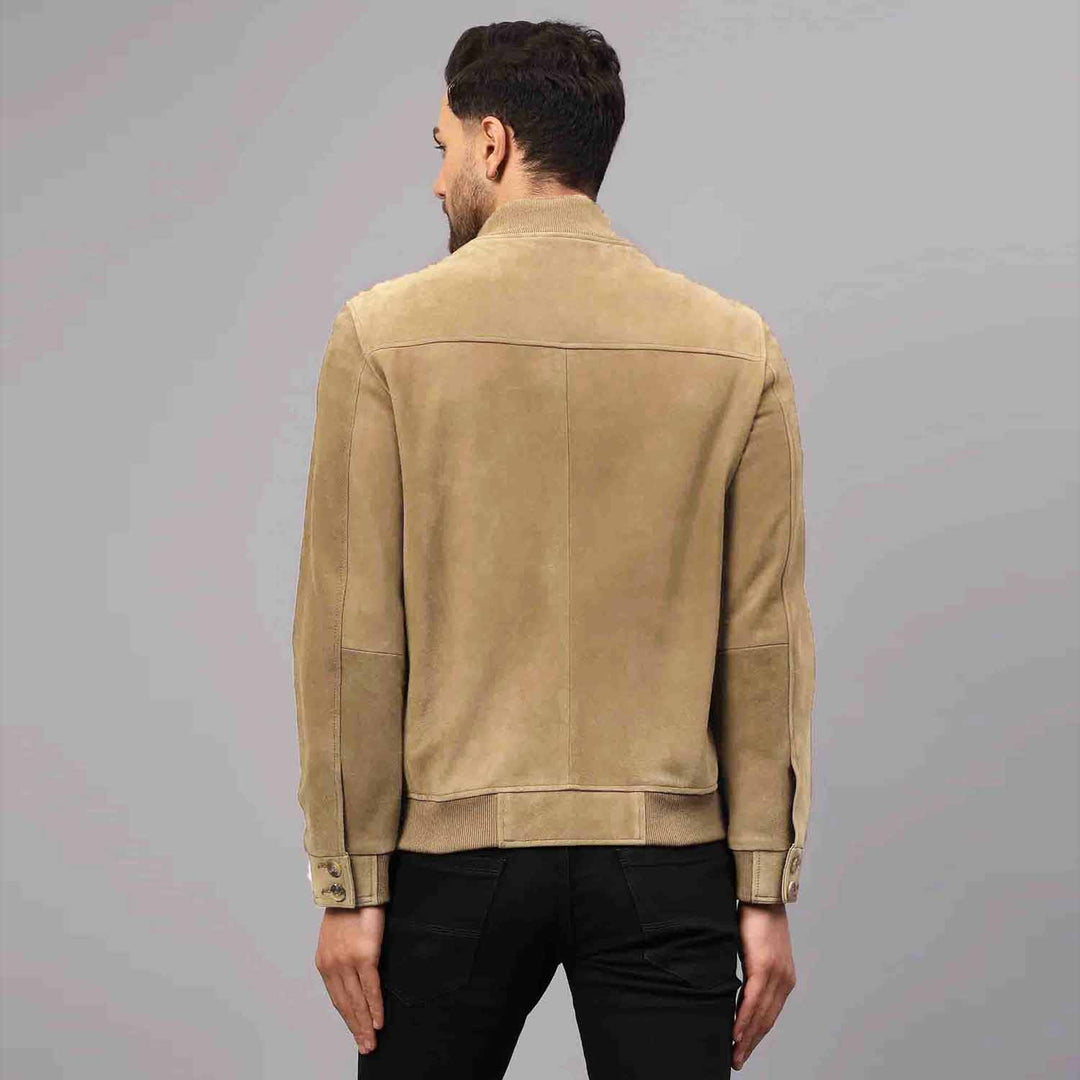 Saint Valen Mens Tan Suede Leather Jackets