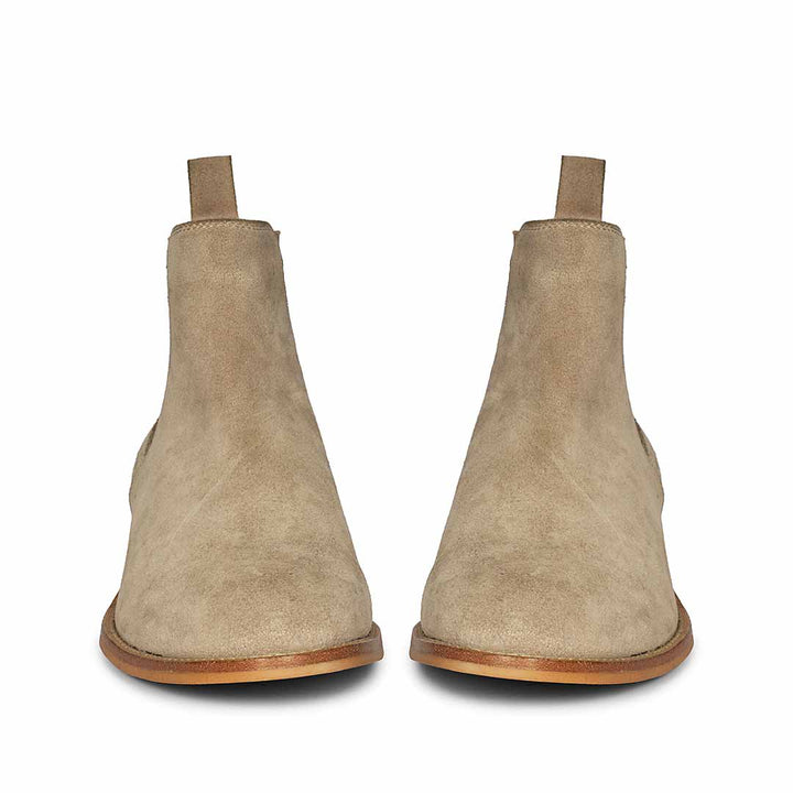 Saint Grimoald Beige Suede Chelsea boots