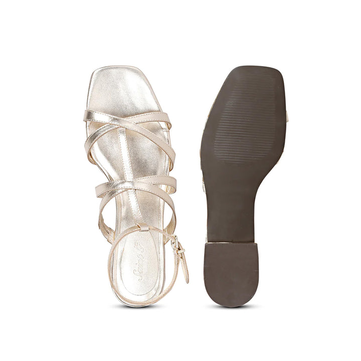 SaintG Womens Silver Leather Sandals.