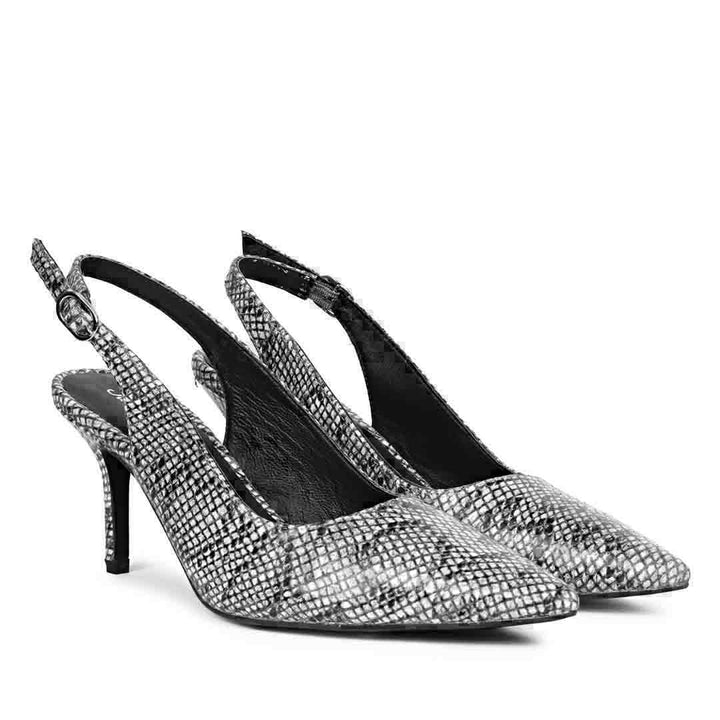 Saint Callie Blue Snake Print Leather Pumps