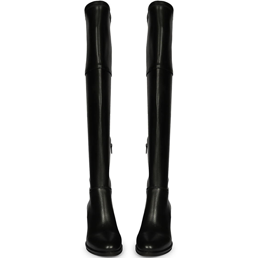 Saint Belinda Black Stretch Napa Thigh High Boots