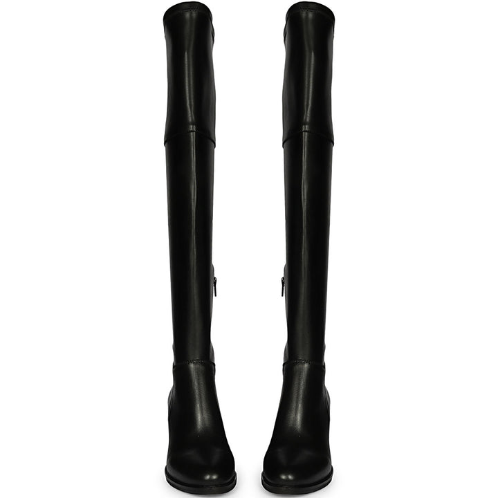 Saint Belinda Black Stretch Napa Thigh High Boots