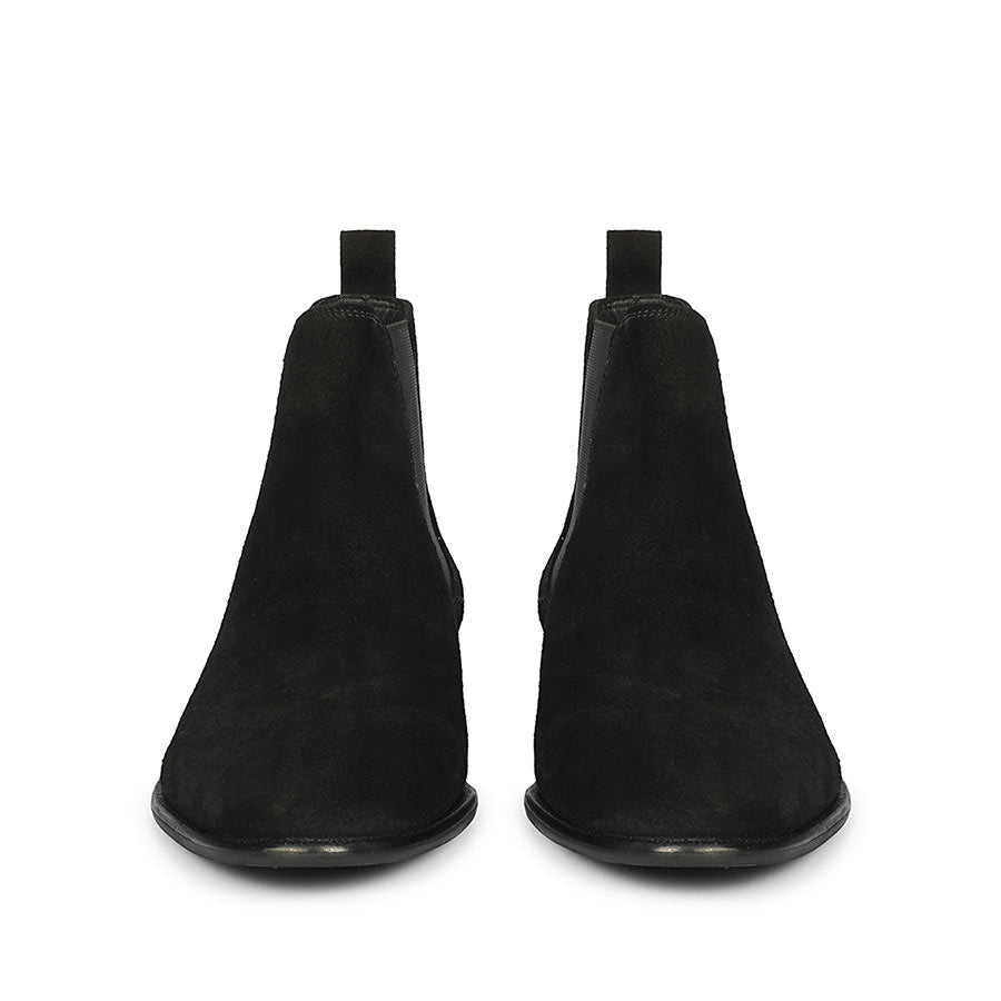 Saint Dylan Black Suede Leather Chelsea Boots