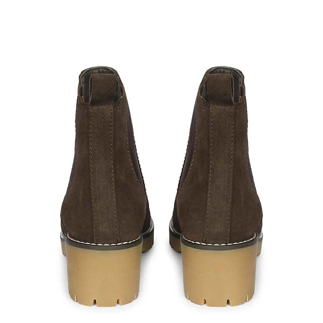 Rosetta Dark Brown Suede Ankle Boots