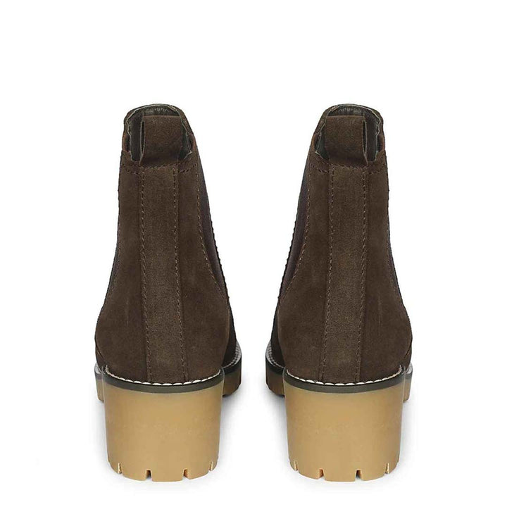 Rosetta Dark Brown Suede Ankle Boots
