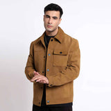 Saint Piero Sand Suede Leather Men's Jacket With Collars