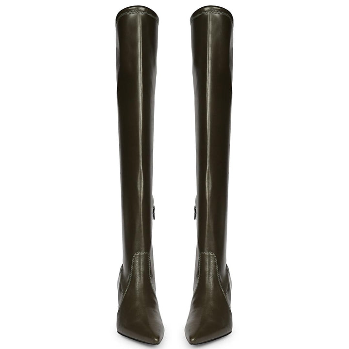 Saint Primrose Olive Stretch Napa Above The Knee Boots
