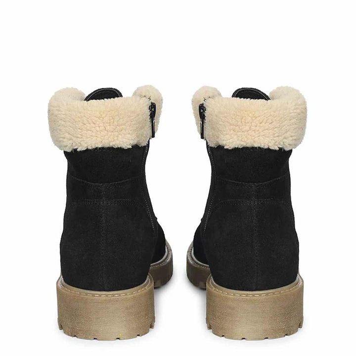 Isola Black Suede Leather Ankle Boots