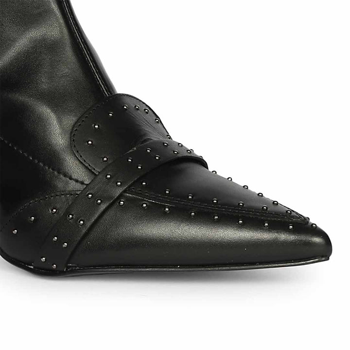 Saint Meribel Studded Black Stretch Napa Long Boots