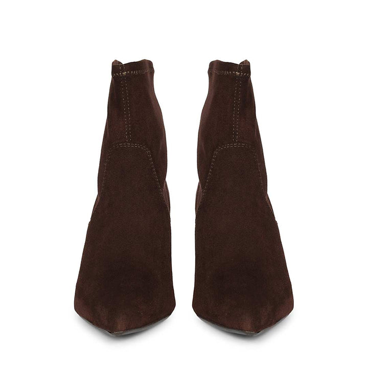 Saint Jemima Brown Stretch Suede Kitten Heel Ankle Boots