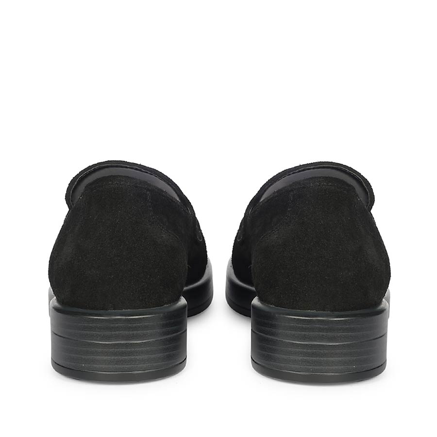 Saint Simone Black Leather Tassel Moccasins