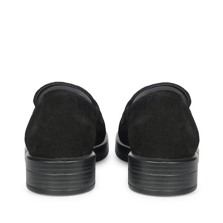 Saint Simone Black Leather Tassel Moccasins