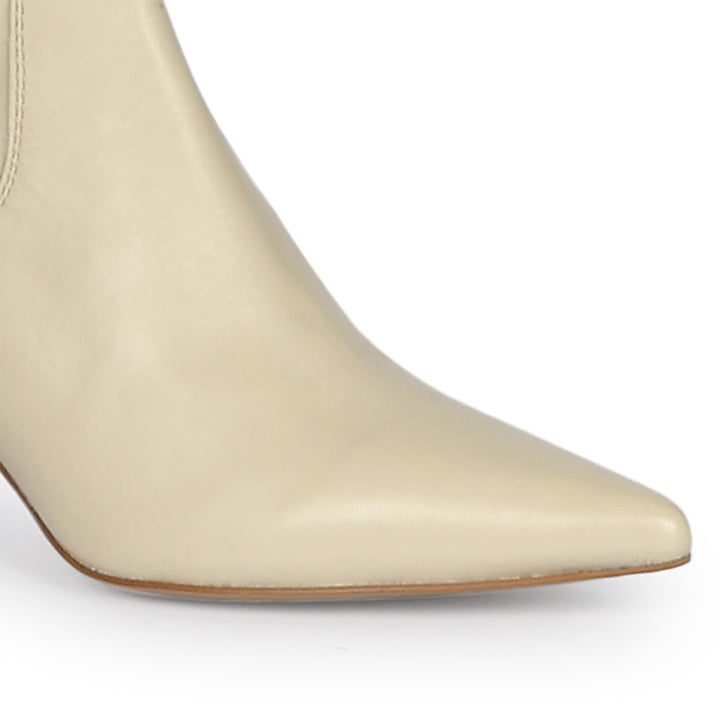 Saint Primrose Beige Stretch Napa Above The Knee Boots