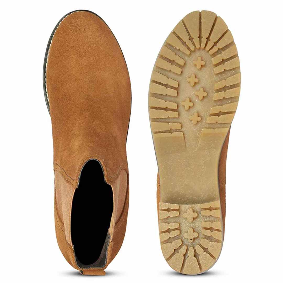 Rosetta Tan Suede Ankle Boots