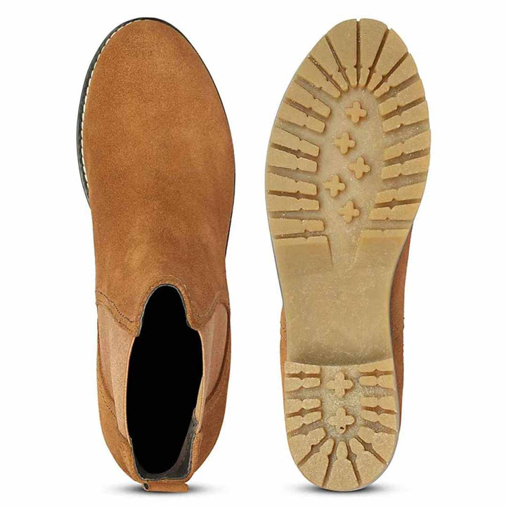 Rosetta Tan Suede Ankle Boots