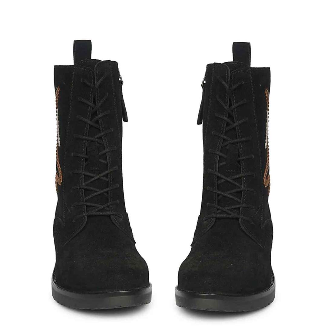 Siena Black Suede Leather Ankle Boots
