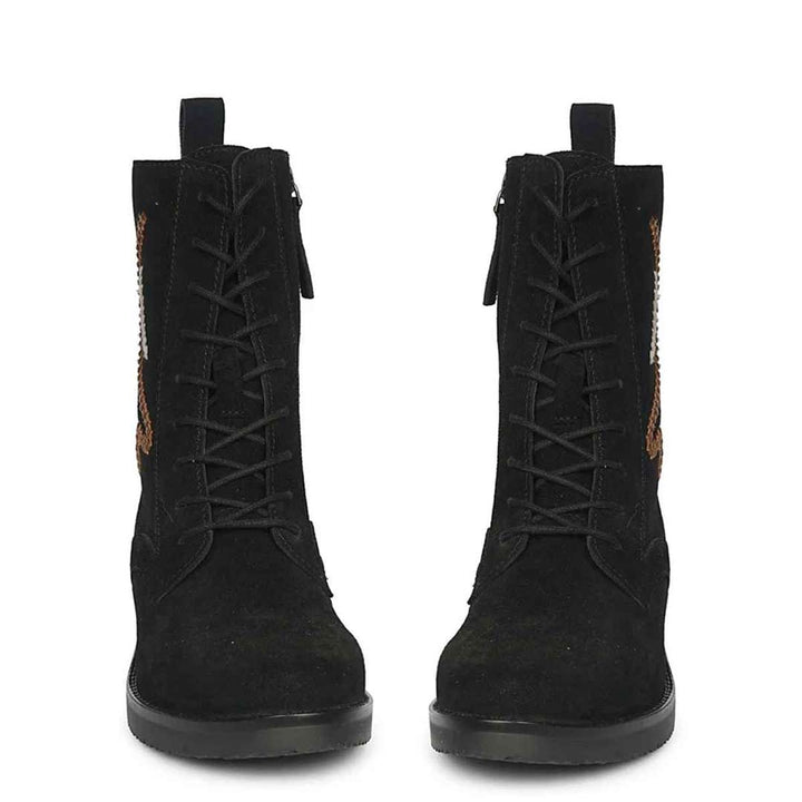 Siena Black Suede Leather Ankle Boots