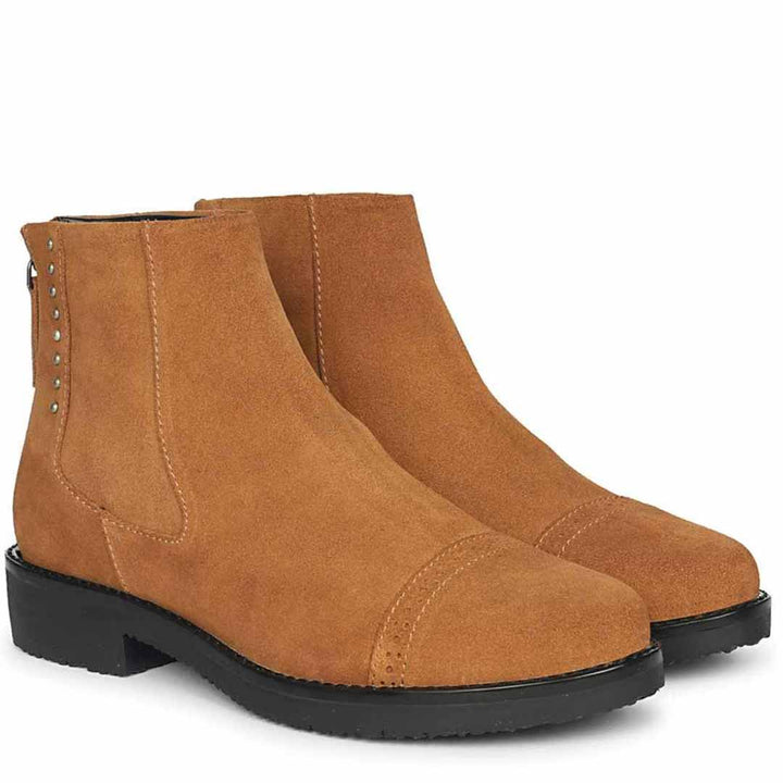 Giada Tan Suede Ankle Boots