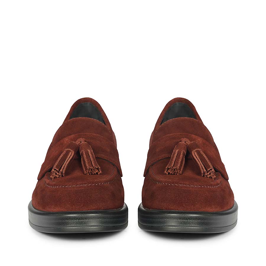 Saint Simone Bordo Leather Tassel Moccasins