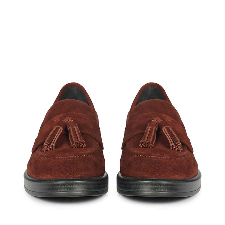 Saint Simone Bordo Leather Tassel Moccasins