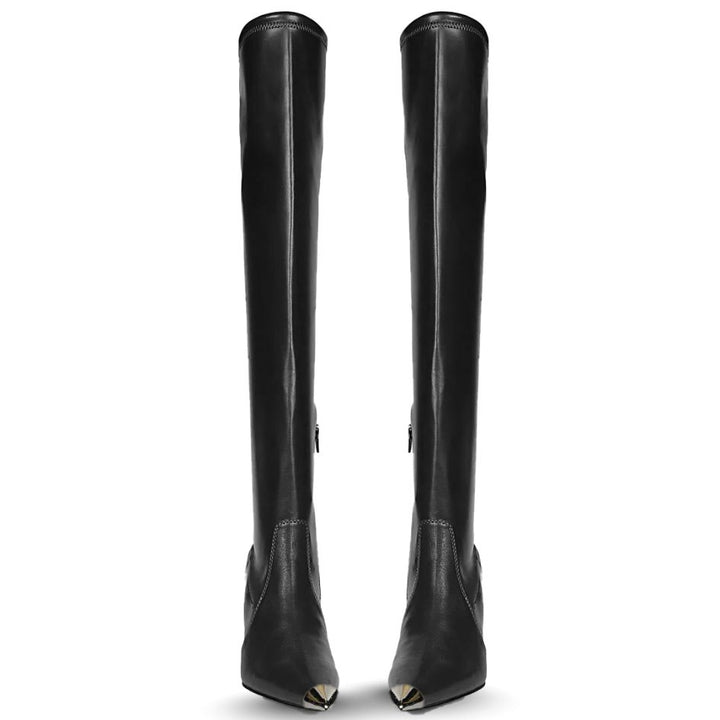 Saint Laurine Black Stretch Napa Above The Knee Boots