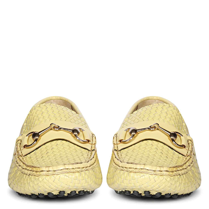 Saint Lucy Lime Woven Leather Loafers