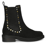 Saint Sarina Multi Studs Suede Leather High Ankle Boots