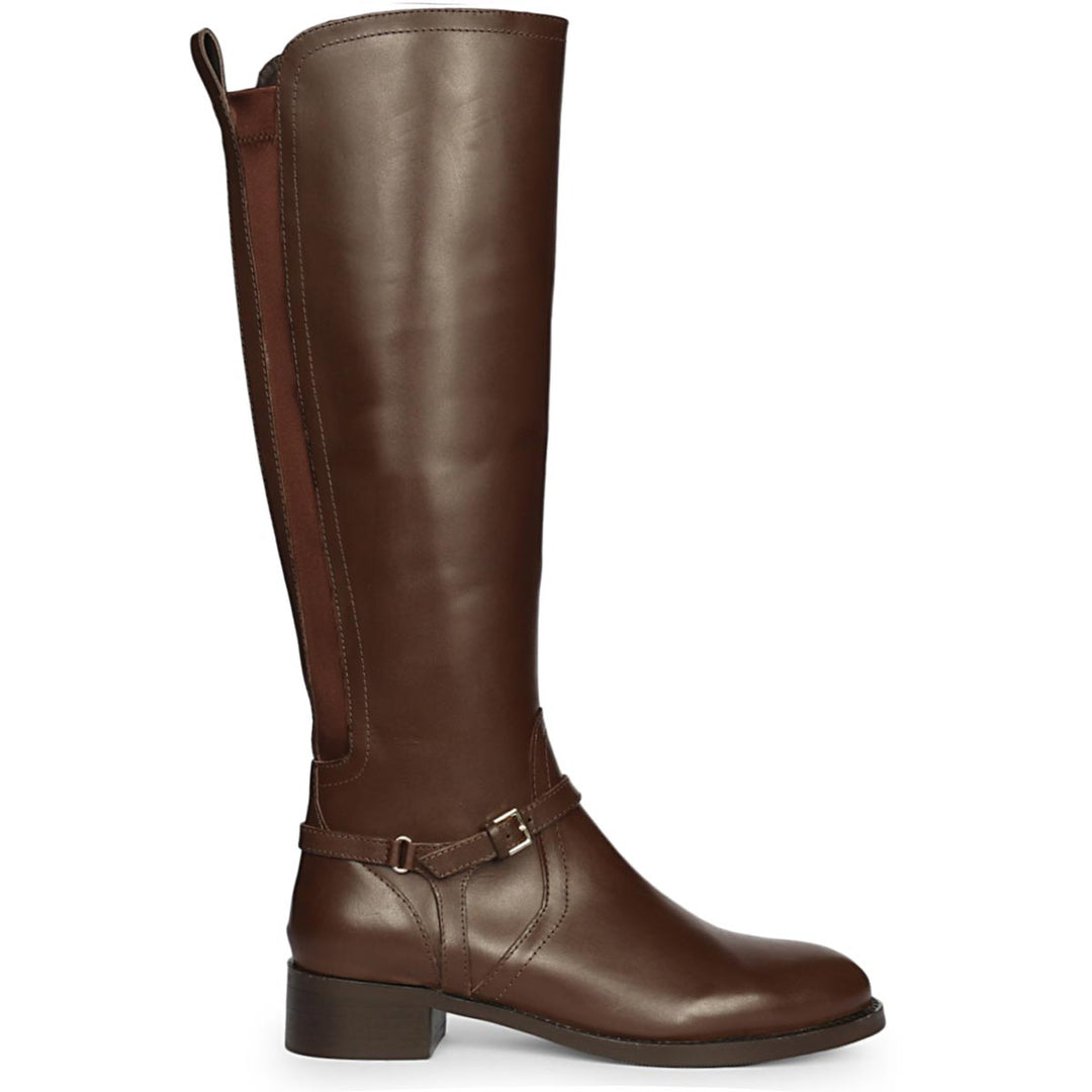 Saint Drusilla Brown Leather Knee High Boots