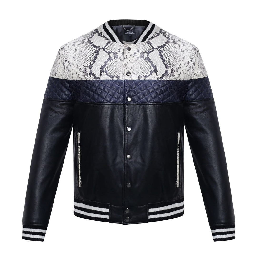 Saint Moreno White Python Print Leather Men's Jackets – SaintG India