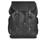 Capri Black Leather Oversized Structured Backpacks